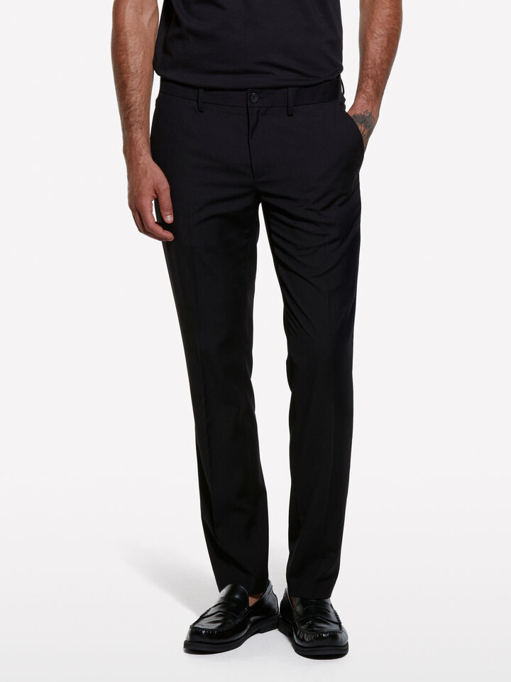 Black tailored trousers - men's slim fit trousers - Black | Sisley image number 3